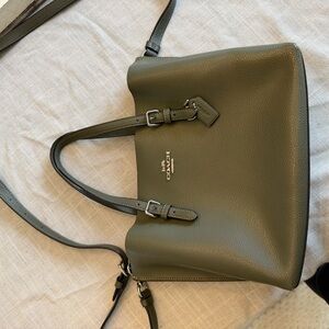 Coach Olive Pebbled Leather Shoulder Tote